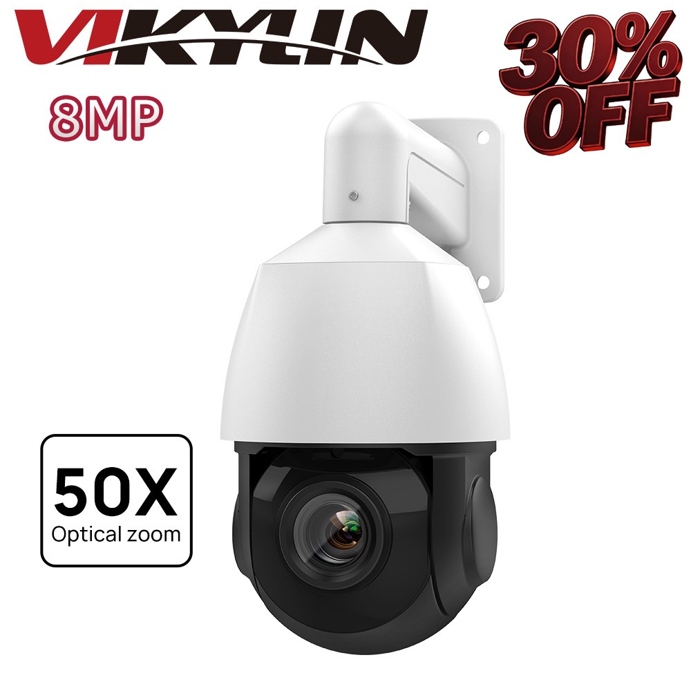 VIKYLIN IR100M 4K 8MP PoE IP Security Camera 50XZoom Auto Tracking Metal NDAA US