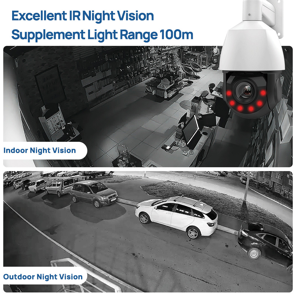 VIKYLIN 8MP 4K IR PTZ Camera Humen Auto Tracking 18X 25X 40X Zoom Optional CCTV