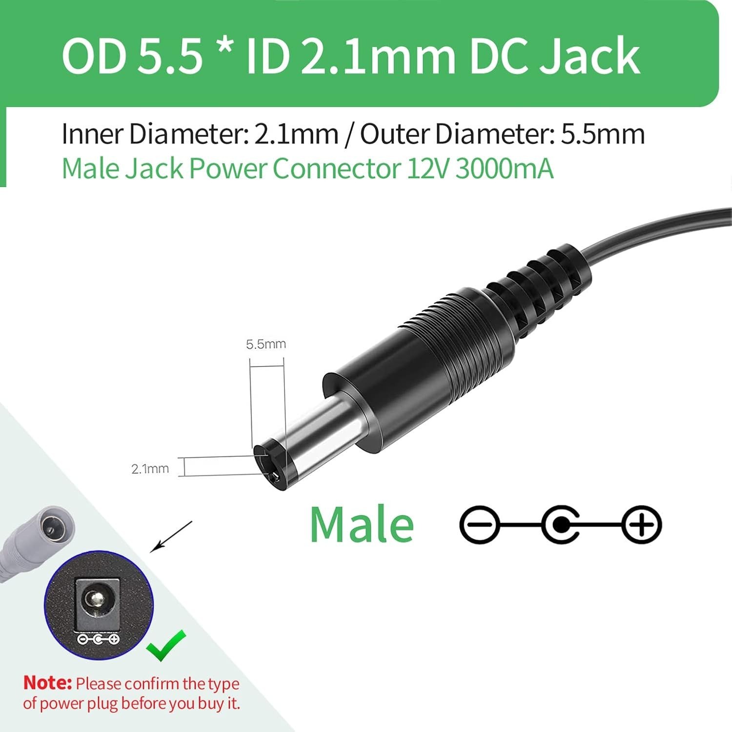[UL Certified] AC to DC 12V 3A Power Supply Adapter for CCTV Cameras DVR NVR …