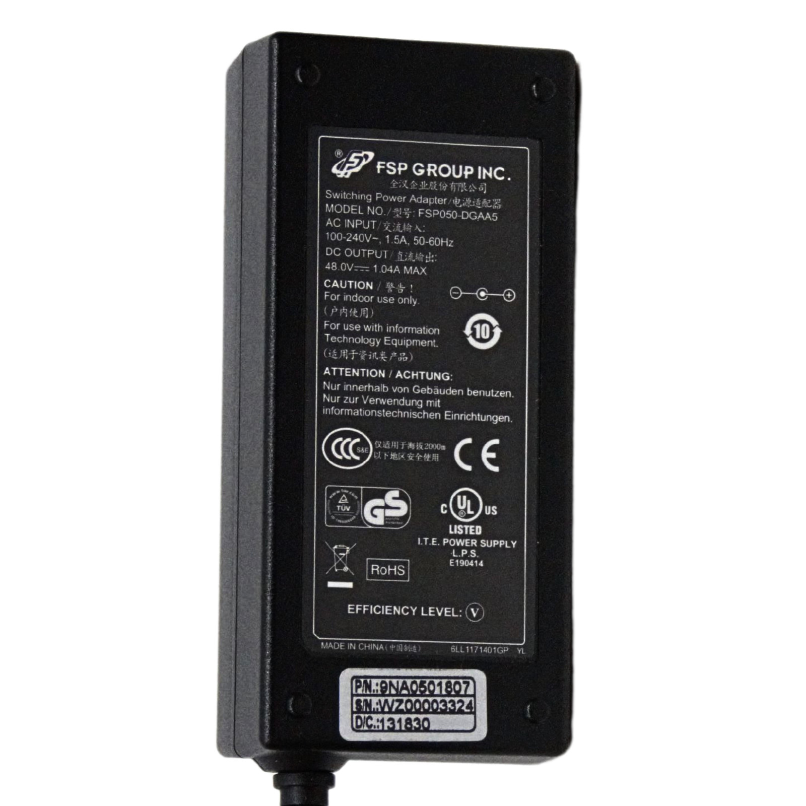 Original 48V 1.04A AC/DC Adapter Model FSP050-DGAA5 (OPEN BOX)
