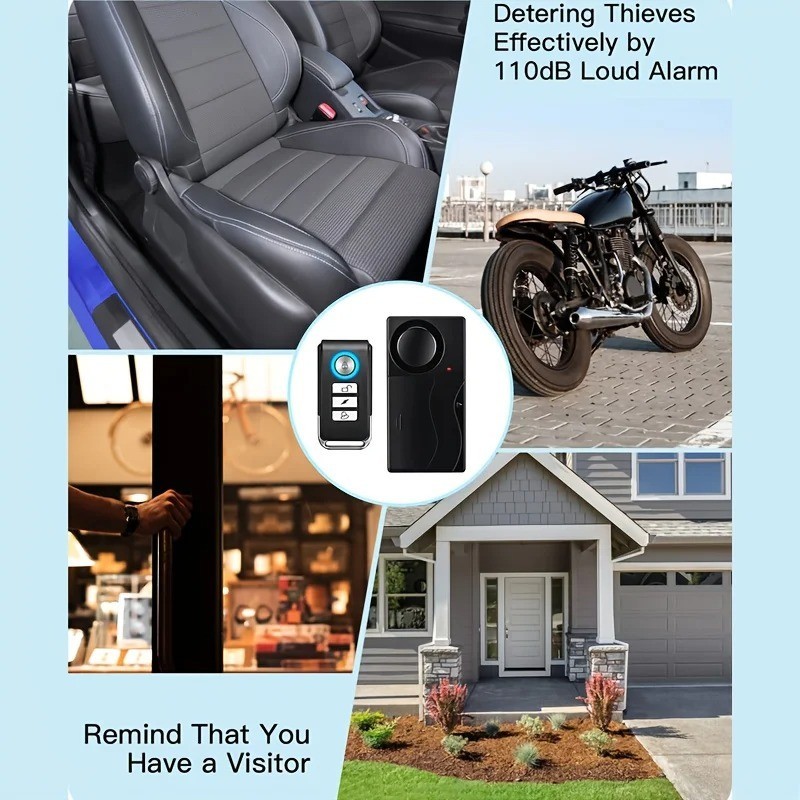110dB Wireless Vibration Anti-Theft Alarm Remote for Motorcycle Bicycle Car