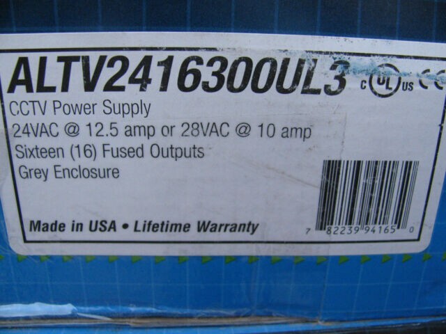 Altronix ALTV2416300UL3 CCTV Power Supply, 24 VAC @ 12.5 amp, 16 fused outputs