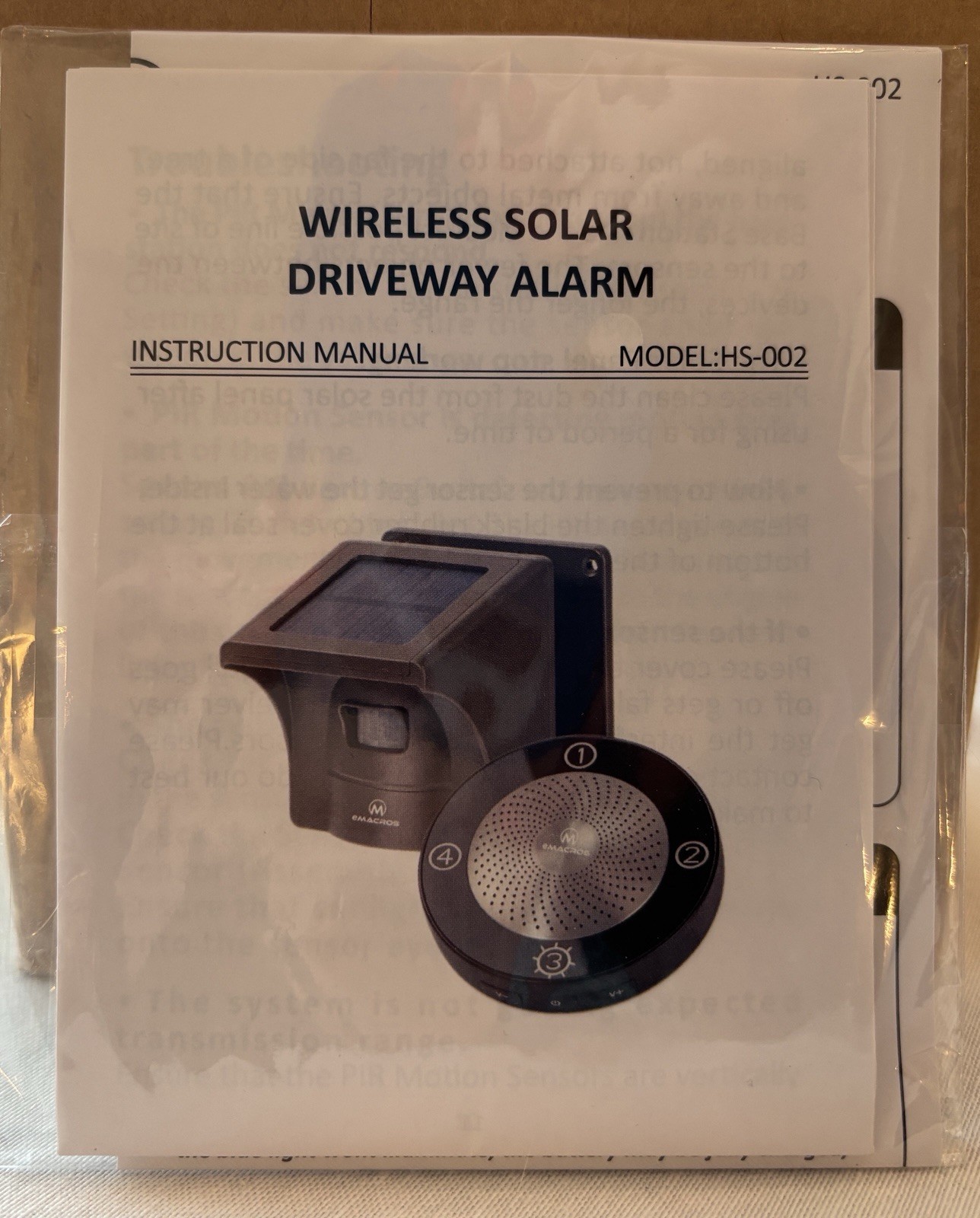 Solar 1/2 Mile Long Range Solar Wireless Driveway Alarm – Black