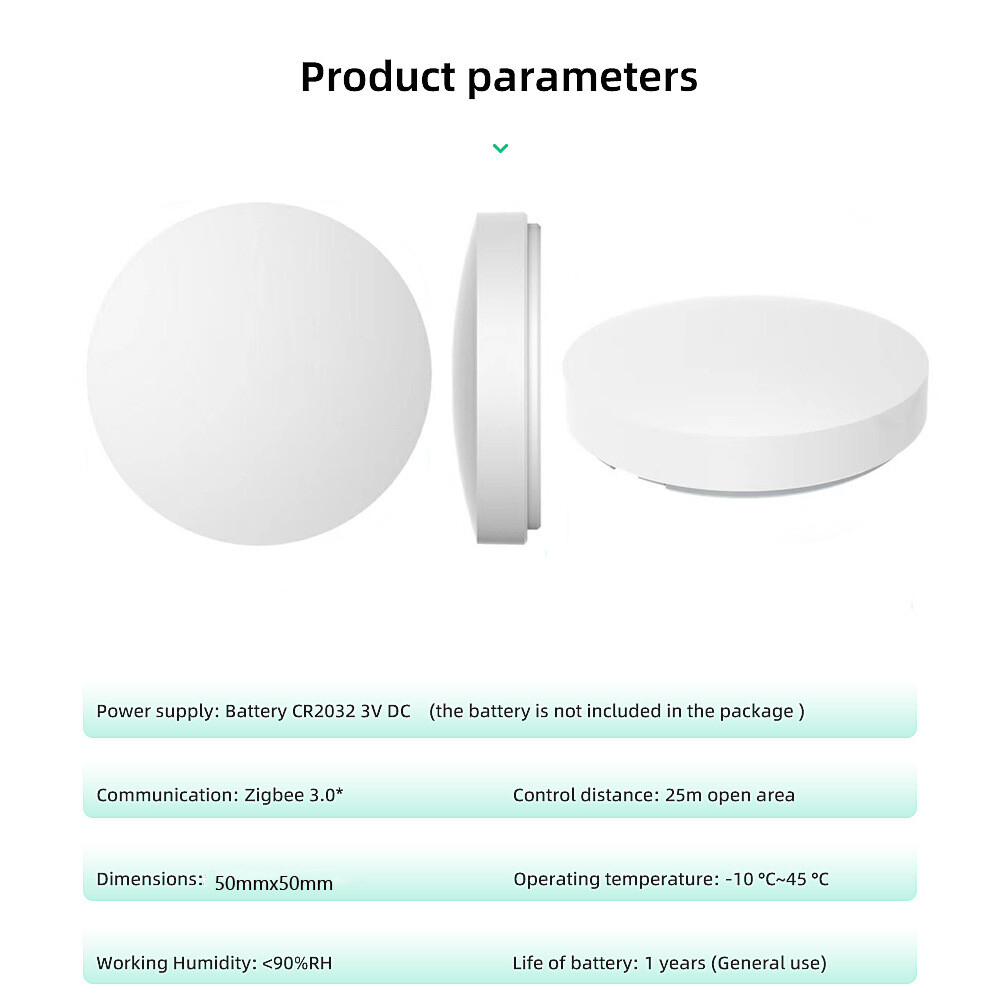 1Pcs Tuya ZigBee Smart Button Scene Switch Wireless Remote On Off Key Controller