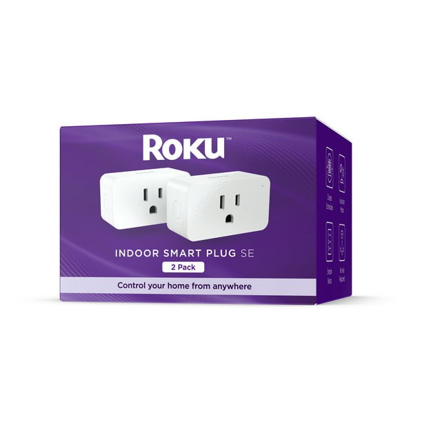 Roku Smart Home Indoor Smart Plug SE, White (2-Pack) – Simple Setup