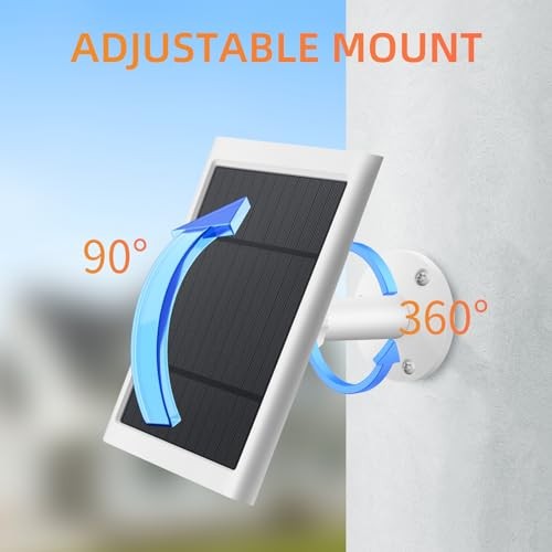 Solar Panel for Ring Camera, 2 Pack 4W Solar Charger Compatible with White 2PCS
