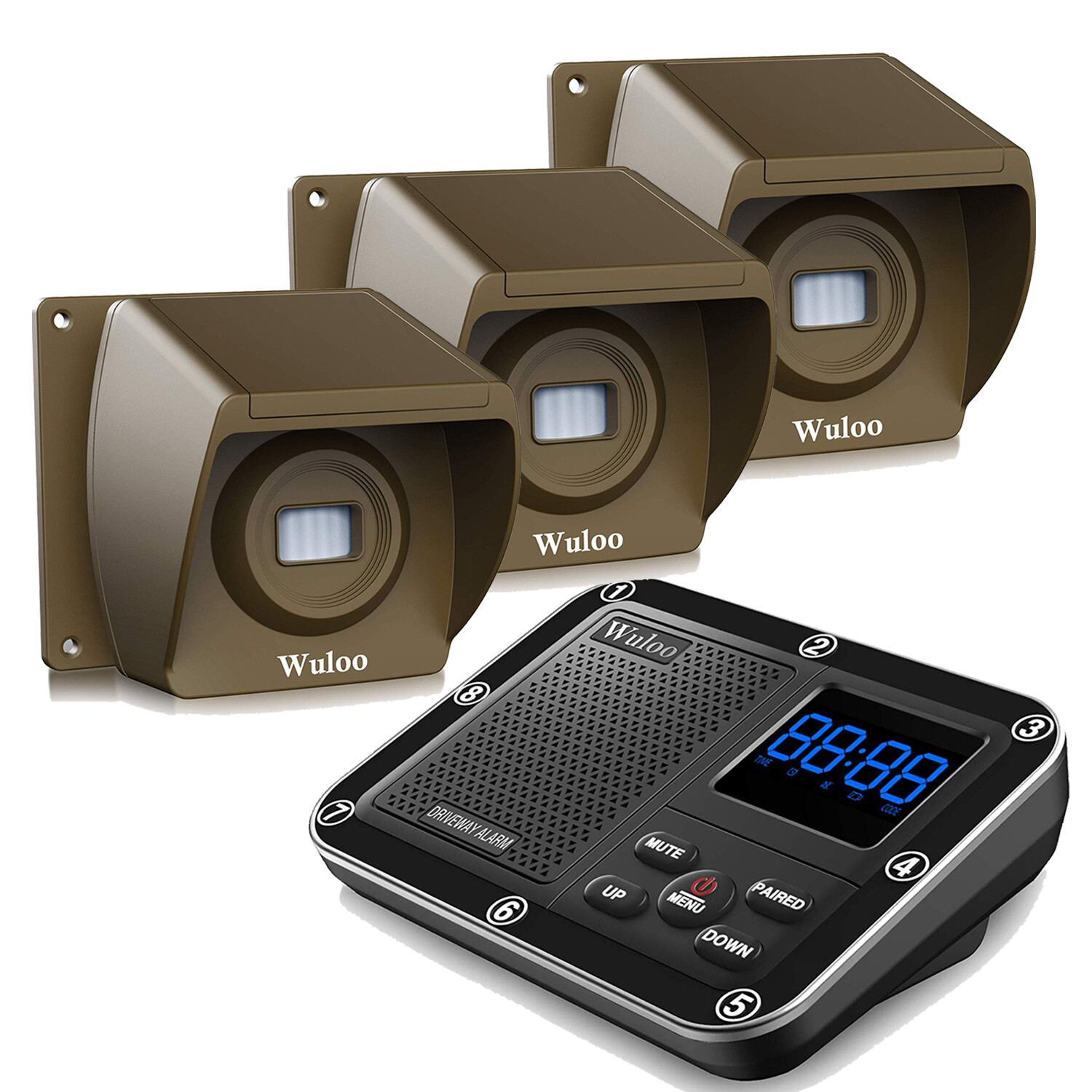Wuloo Home Yard Gate Driveway Alert Wireless Outdoor Motion Sensors Alarm System