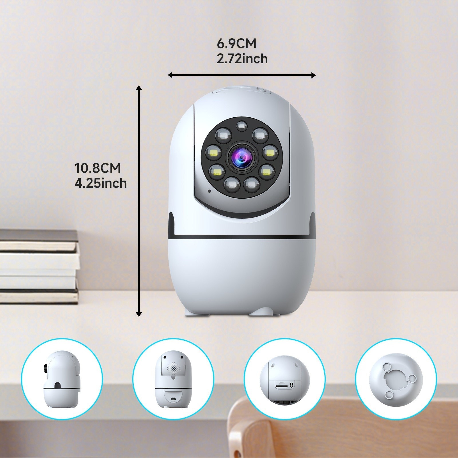 Essential Adaptable Stable Easy to Install 4PCS Indoor Wireless Security Cameras