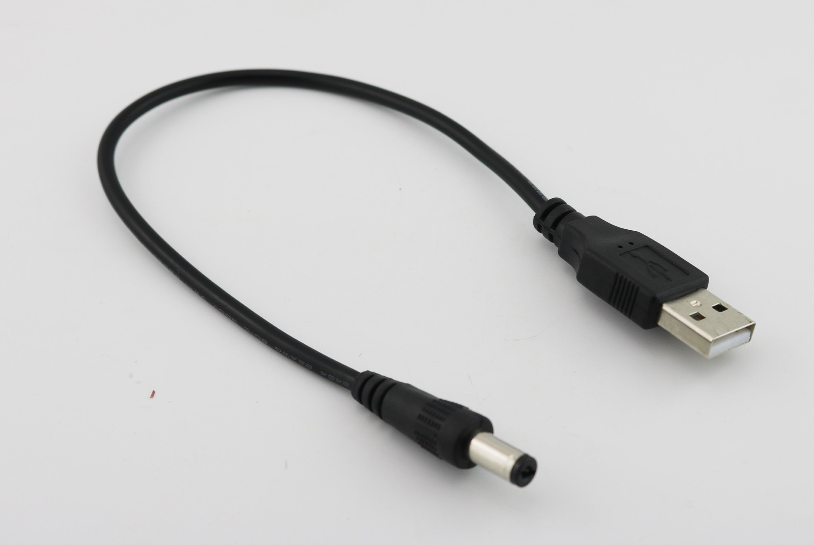 USB Male to 5.5mm x 2.1mm Male 5 Volt DC Power Barrel Jack Power Cable Cord 25cm