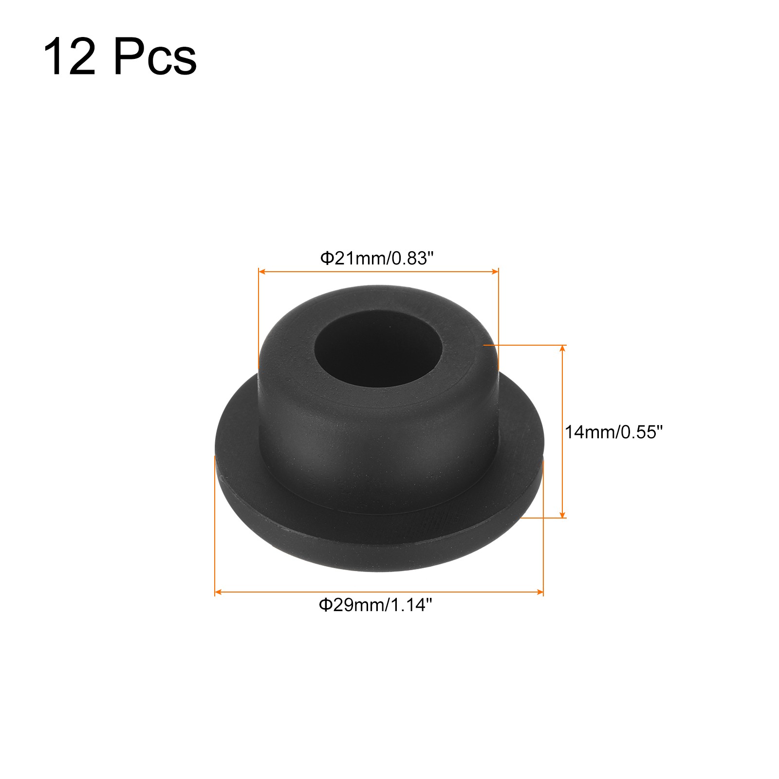 High Temp Silicone Plug t Shaped Silicon Stopper Black 29x14x4mm 12pcs