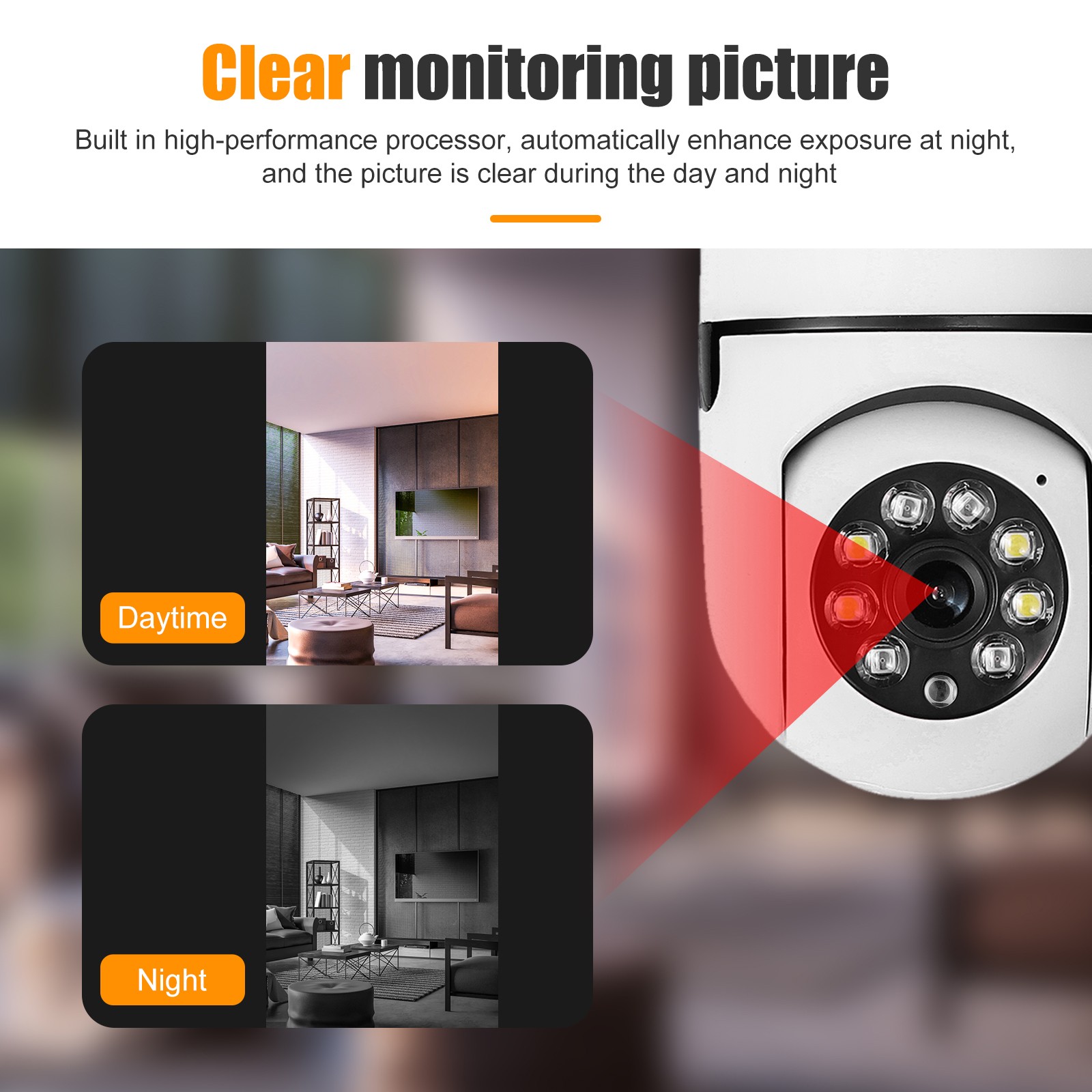 1080p HD 360° Panoramic Light Bulb Camera Wireless IP Home Security Lamp Cam HD