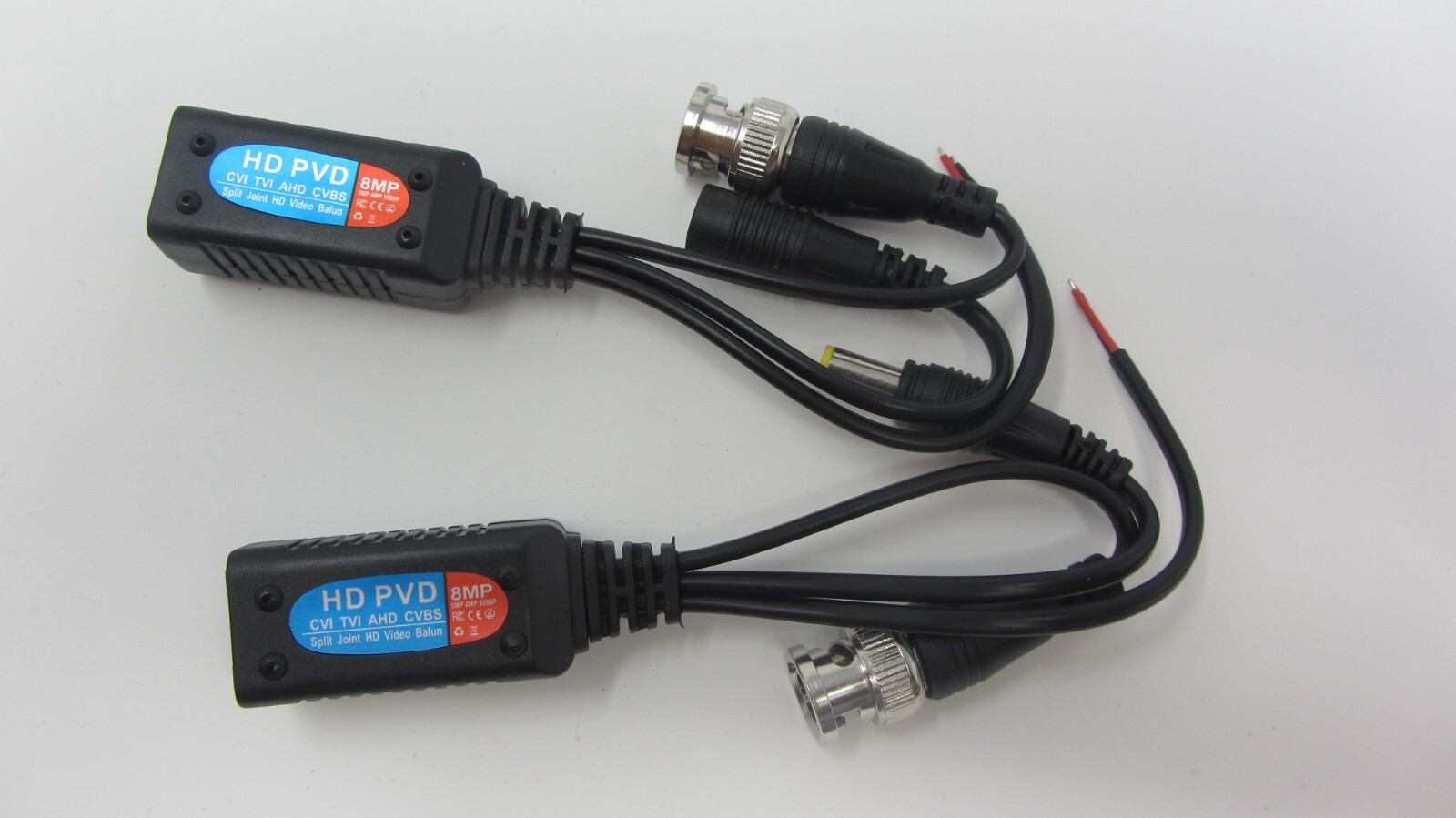 (1 Pair) BNC to RJ45 CAT5 Video +Data +Power Balun Connector for CCTV PTZ Camera