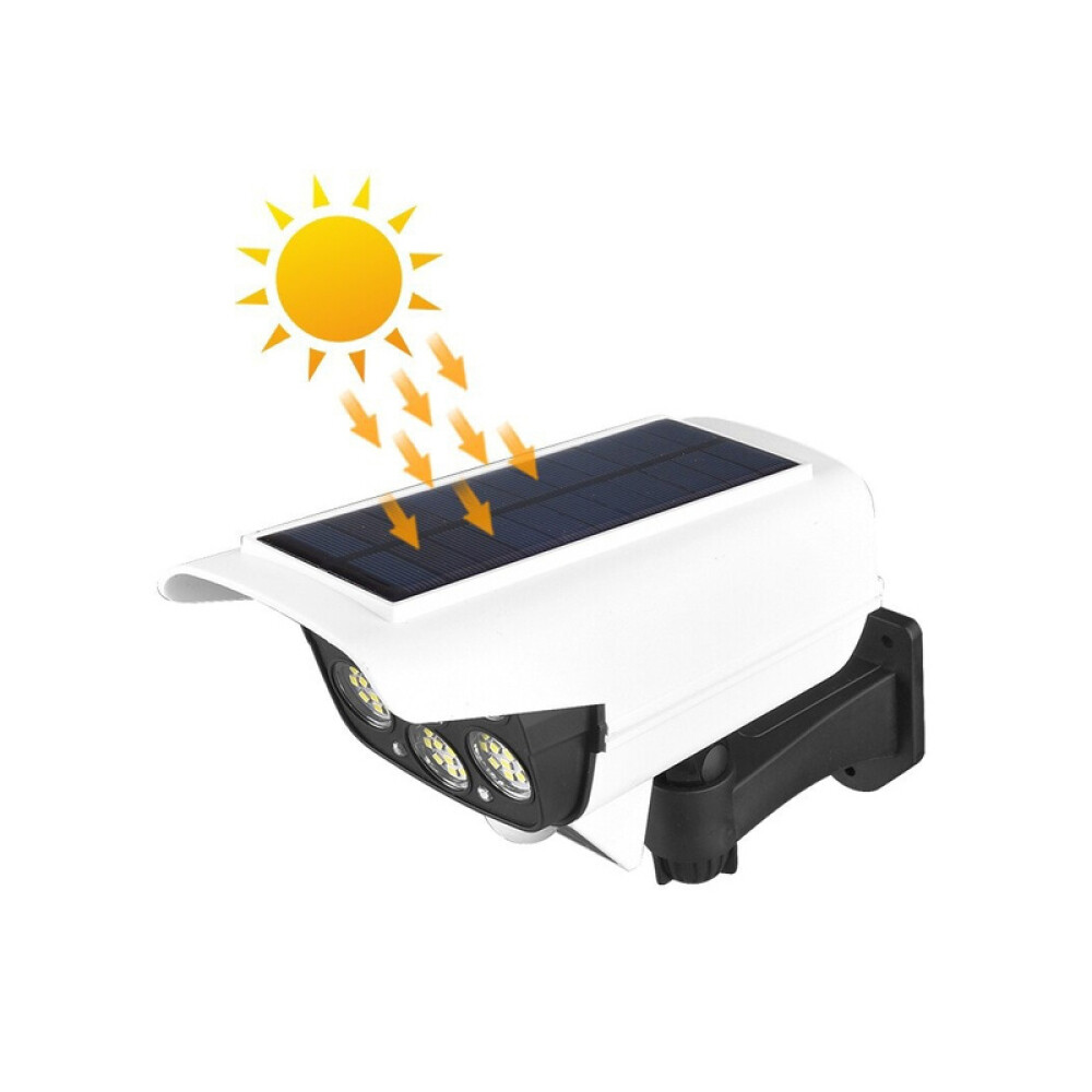 Solar Power Dummy Security Camera Fake Waterproof LED Light Surveillance Outdoor