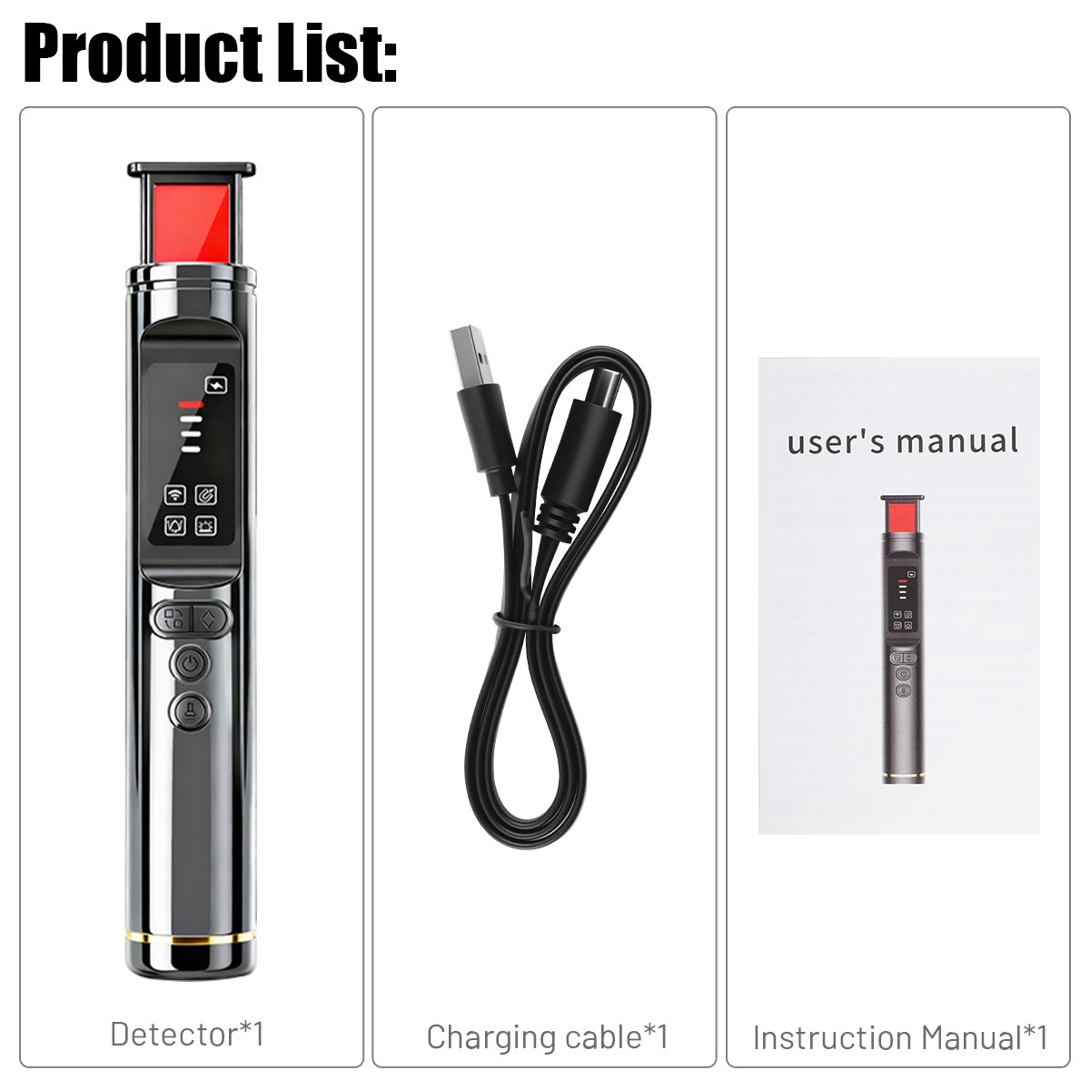 Mini RF Detector 4 Sensitivity Levels 20H Battery Type-C Rechargeable for Travel