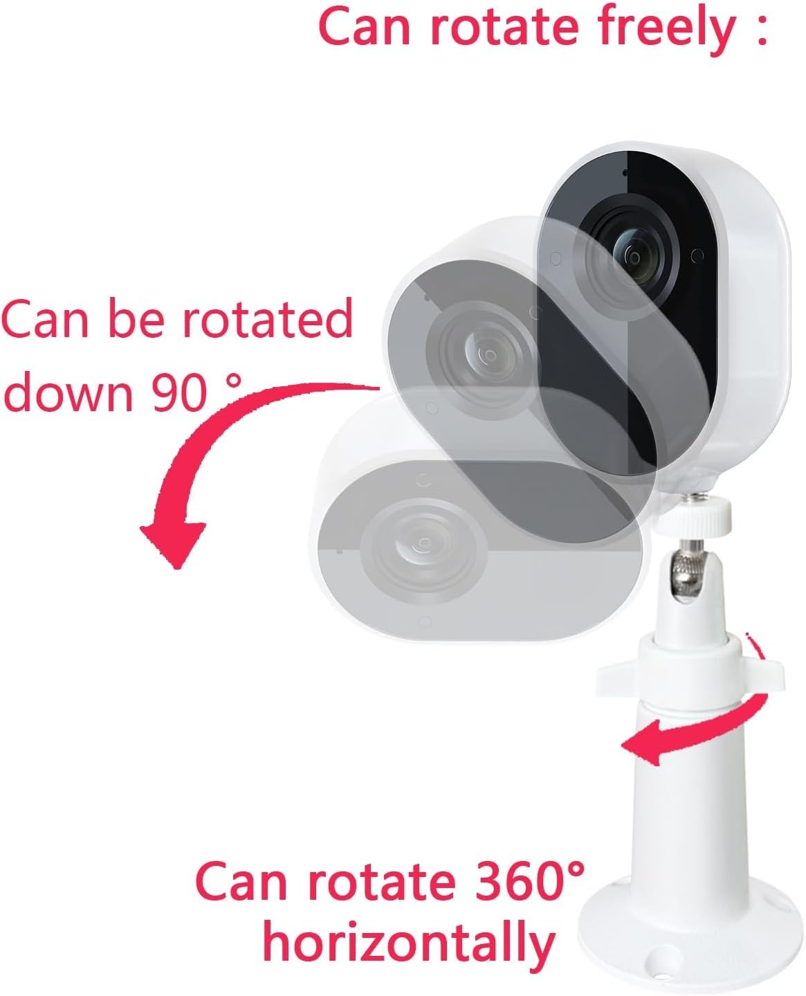 Durable Stainless Steel Wall Mount for Arlo, Ring, Wyze Cameras – 2-Pack, White