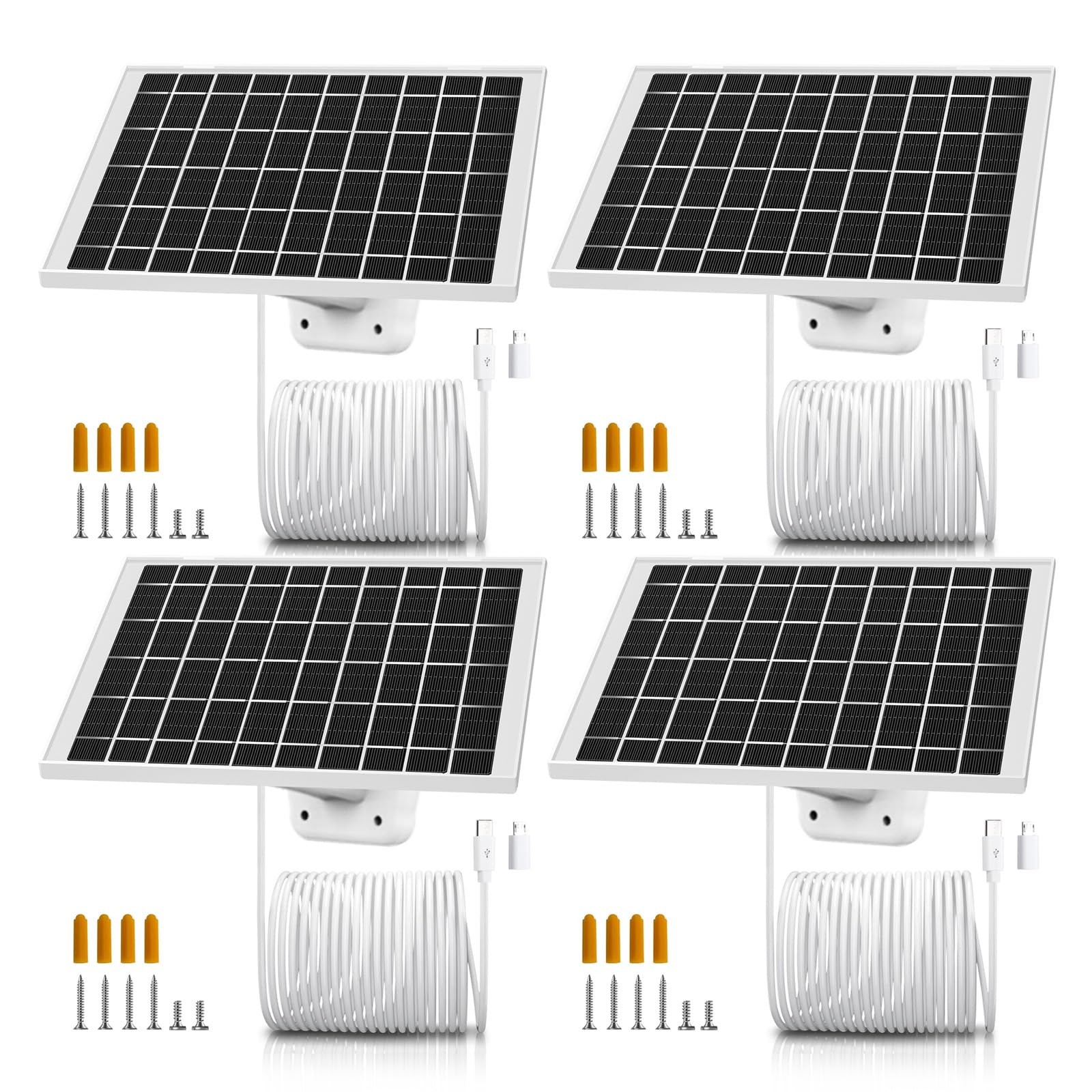 4 Pack 7W Solar Panel Charger for Arlo Essential 2K Outdoor 2nd Gen 3rd, Esse…