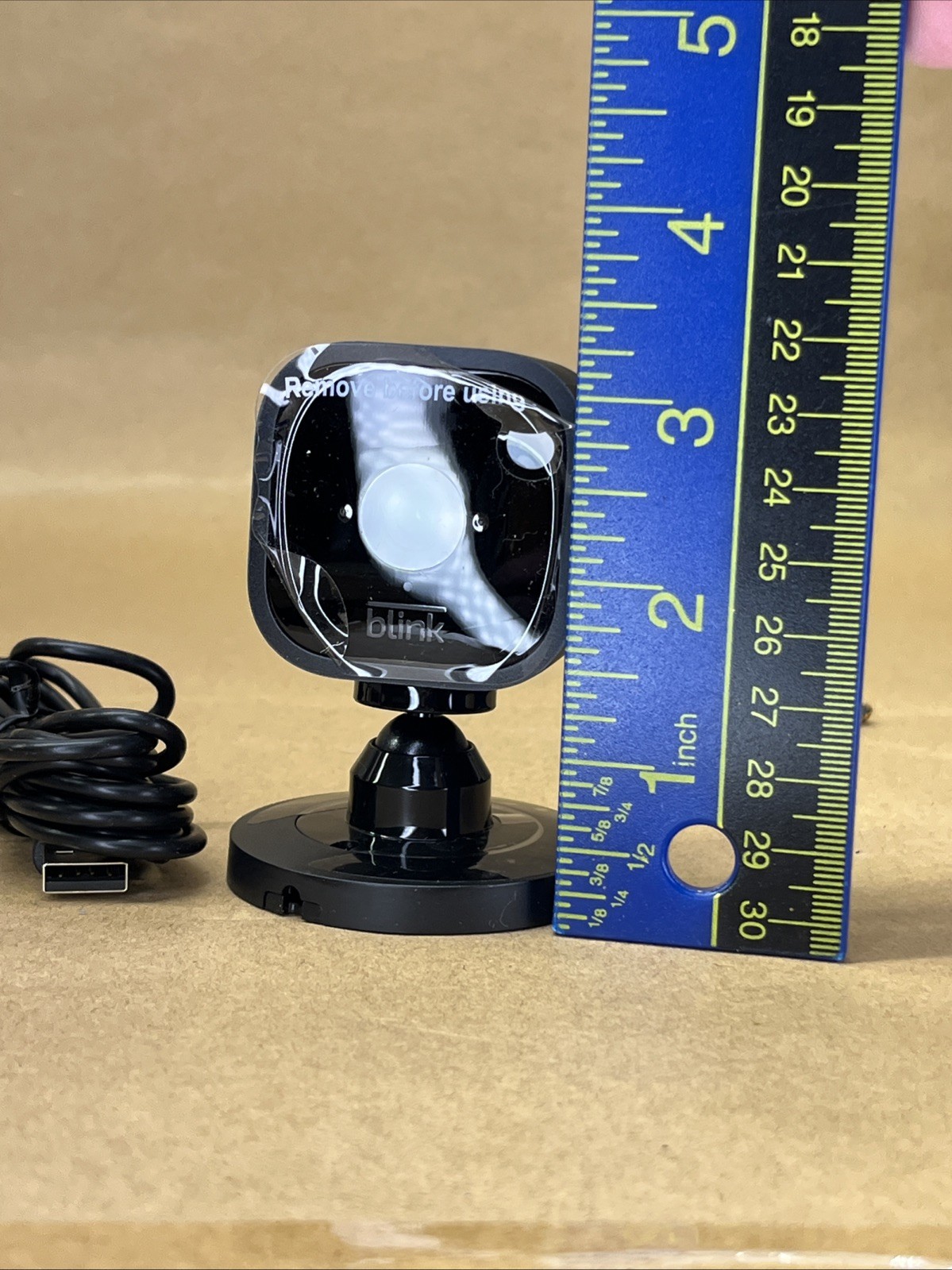 Blink Mini Compact indoor plug-in smart security camera 1080p HD, New