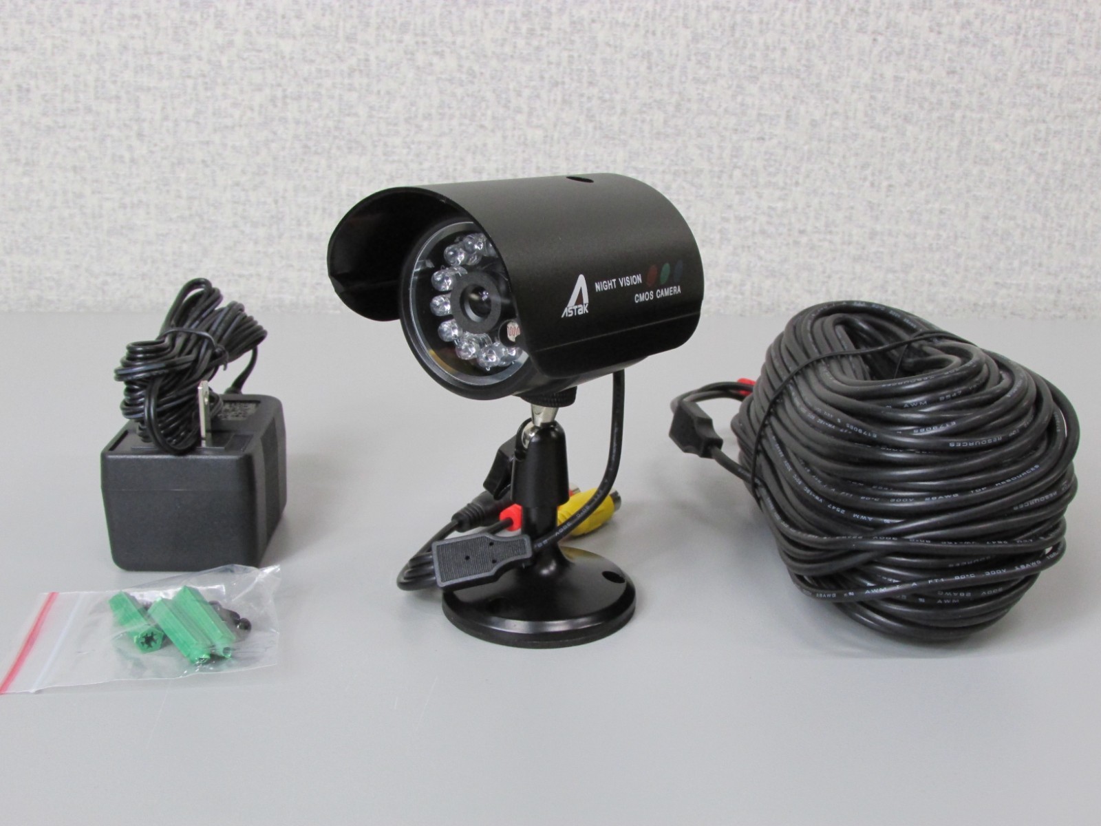 Wired Surveillance Infrared Camera + 100FT Cable + Power Supply Complete