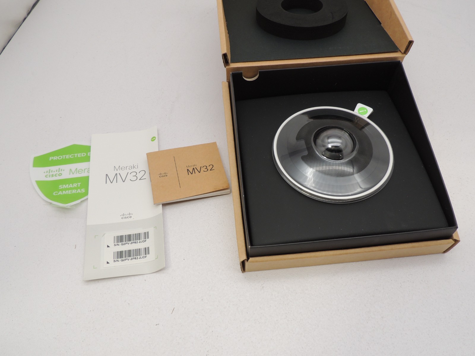 New Unclaimed Cisco Meraki MV32 POE Mini Dome IP Fisheye Camera – Missing Mount