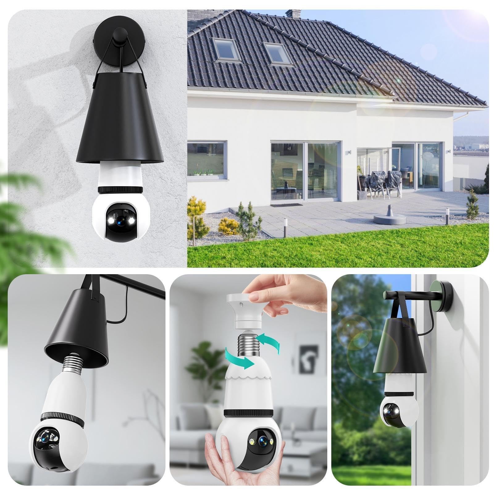Hawkray Light Bulb Security Camera Wireless Outdoor Indoor-5&2.4GHz Dual Band…