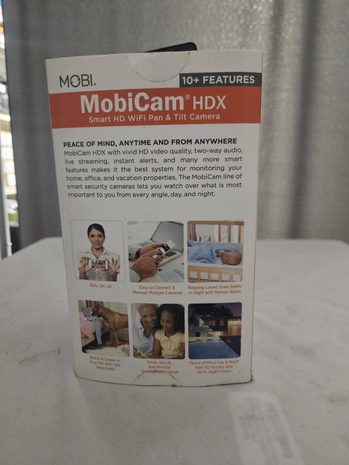 MobiCam HDX Smart HD Video Camera Pan Tilt Wi-Fi Security System Night Vision