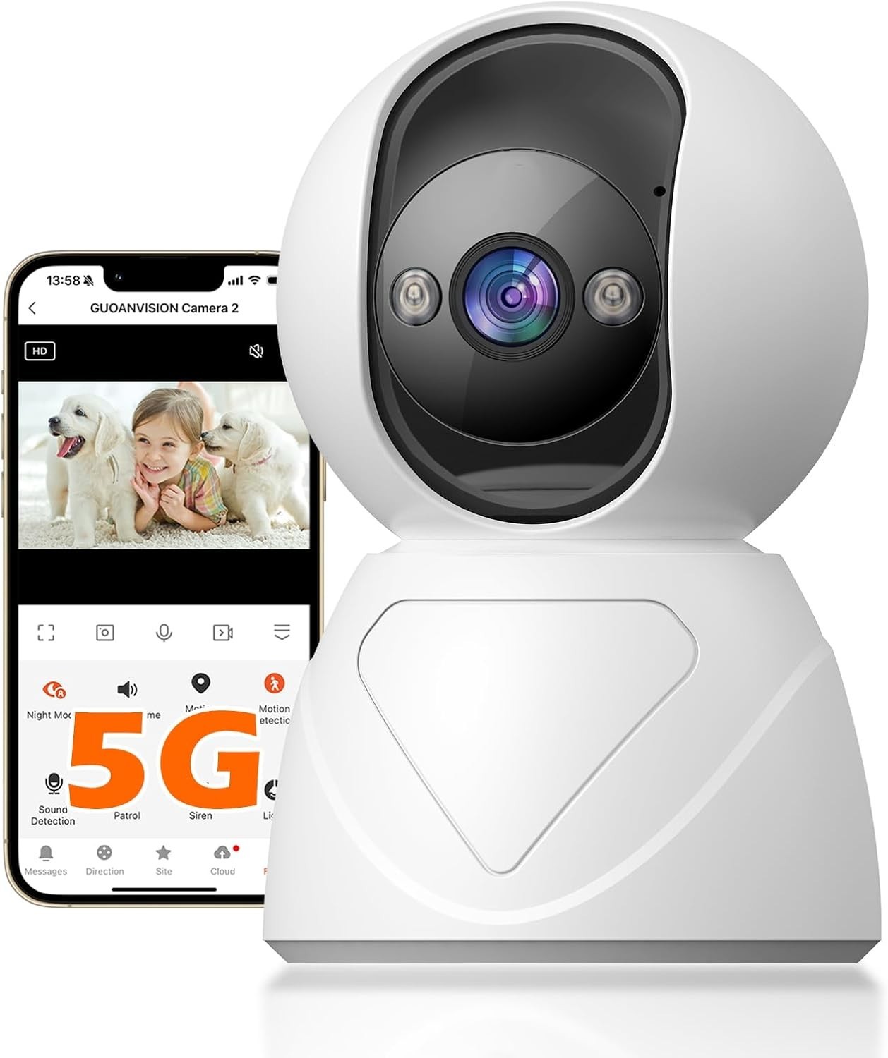 Auto-Focus 3MP Indoor Security Camera – Interactive 2-Way Audio & Siren Alarm