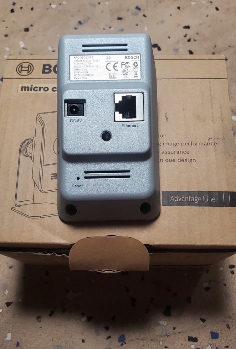 New Nos Bosch NPC-20012-F2 IP Microbox 2000HD Day/Night Indoor 720p IP PoE