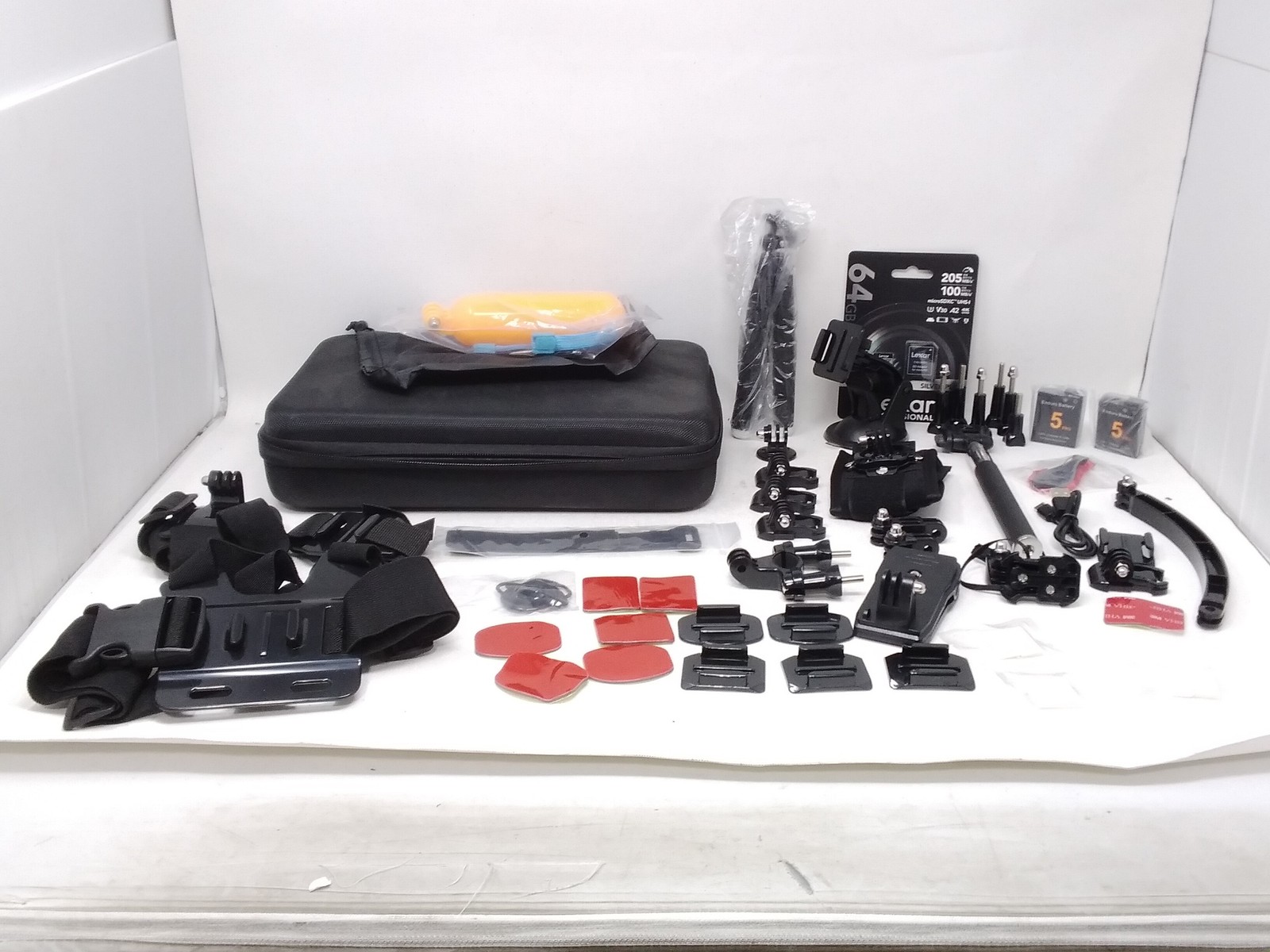 GoPro Accessory Kit Mounts, Floating Grip +More, 64GB SD Card 2 Enduro Batteries