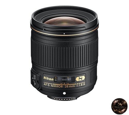 Nikon AF-S NIKKOR 28mm f/1.8G prime lens full-frame compatible.