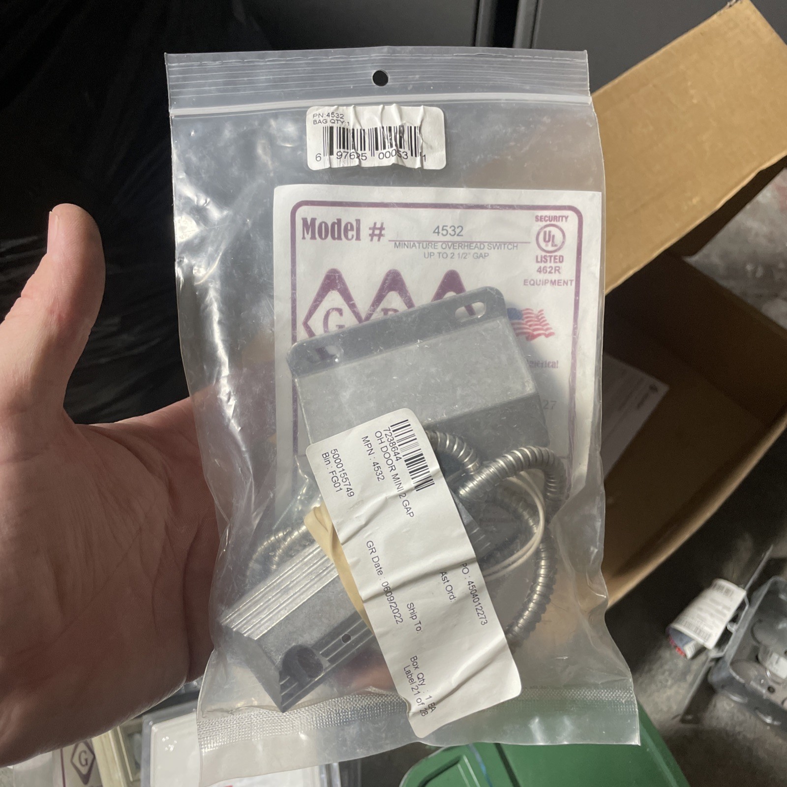 GRI 4532D-36 4532 Series Floor Mount Miniature Overhead Door Switch Set