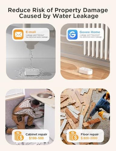 Water Leak Detector 3 Pack – WiFi Smart Sensor, 100dB Alarm, Remote Alerts, Home