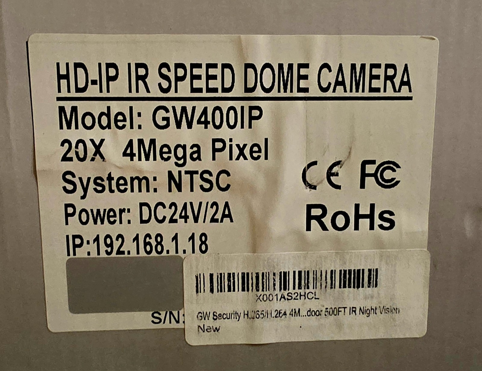 HD-IP IR SPEED DOME CAMERA security Camera
