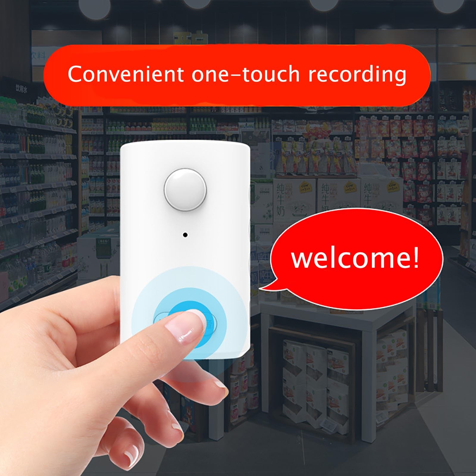 Motion Activated Voice Player – Recordable Voice, Built-in Microphone – Safet…