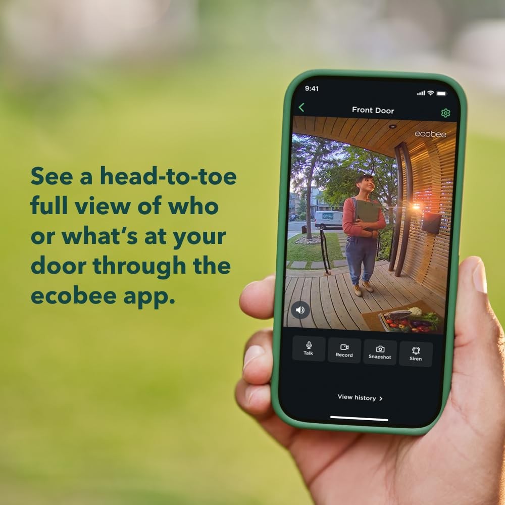 ecobee Smart Video Doorbell Camera (Wired) – with Industry Leading HD Black