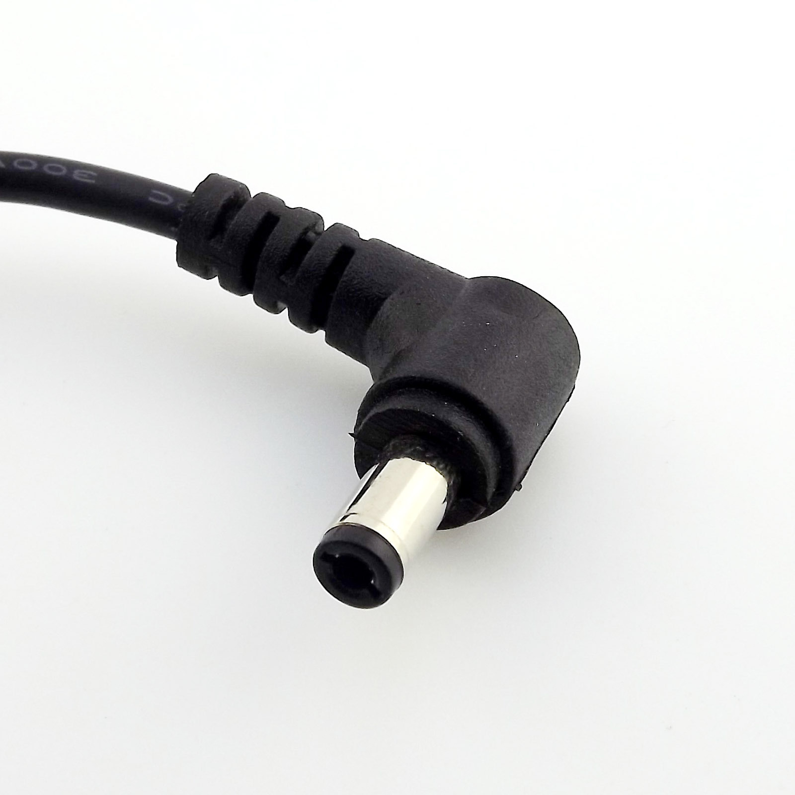 100x CCTV DC Power Plug Connector 5.5mm x 2.5mm Male Right Angle Cord Cable 1FT
