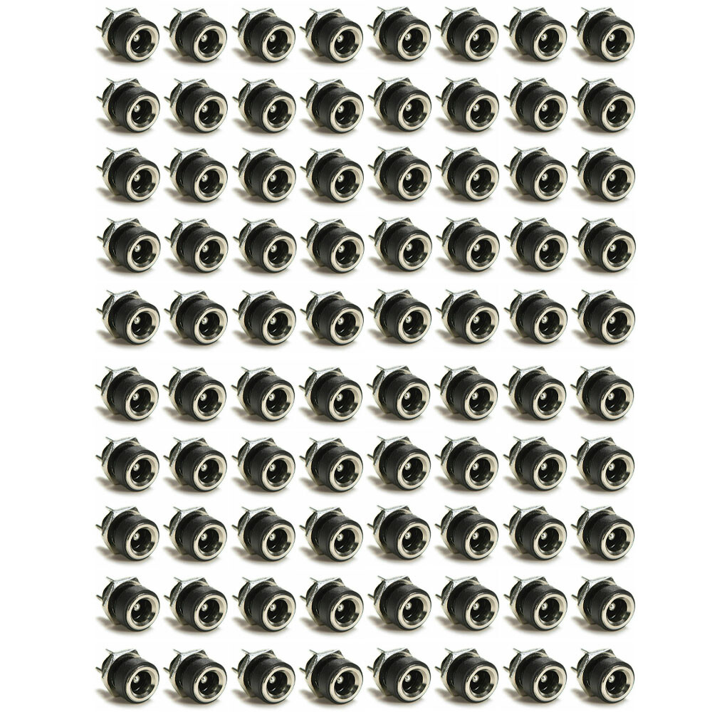 80x 5.5mm x 2.1mm Power Supply Jack Socket Female Panel Mount Plug 3A 12V DC NEW