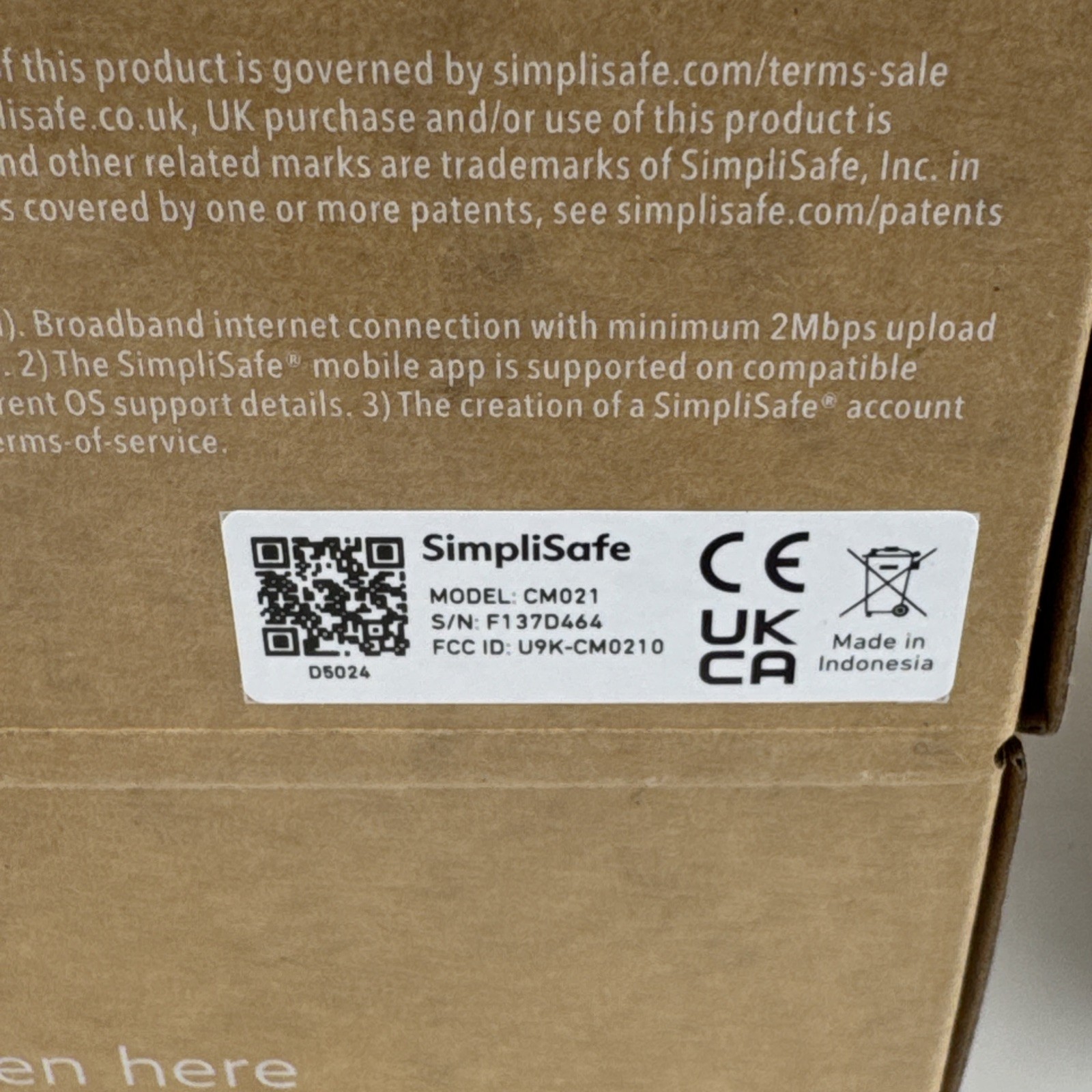 SEALED SimpliSafe Wireless Outdoor 1080P Camera Series 2 CM021 & 16′ Power Cable