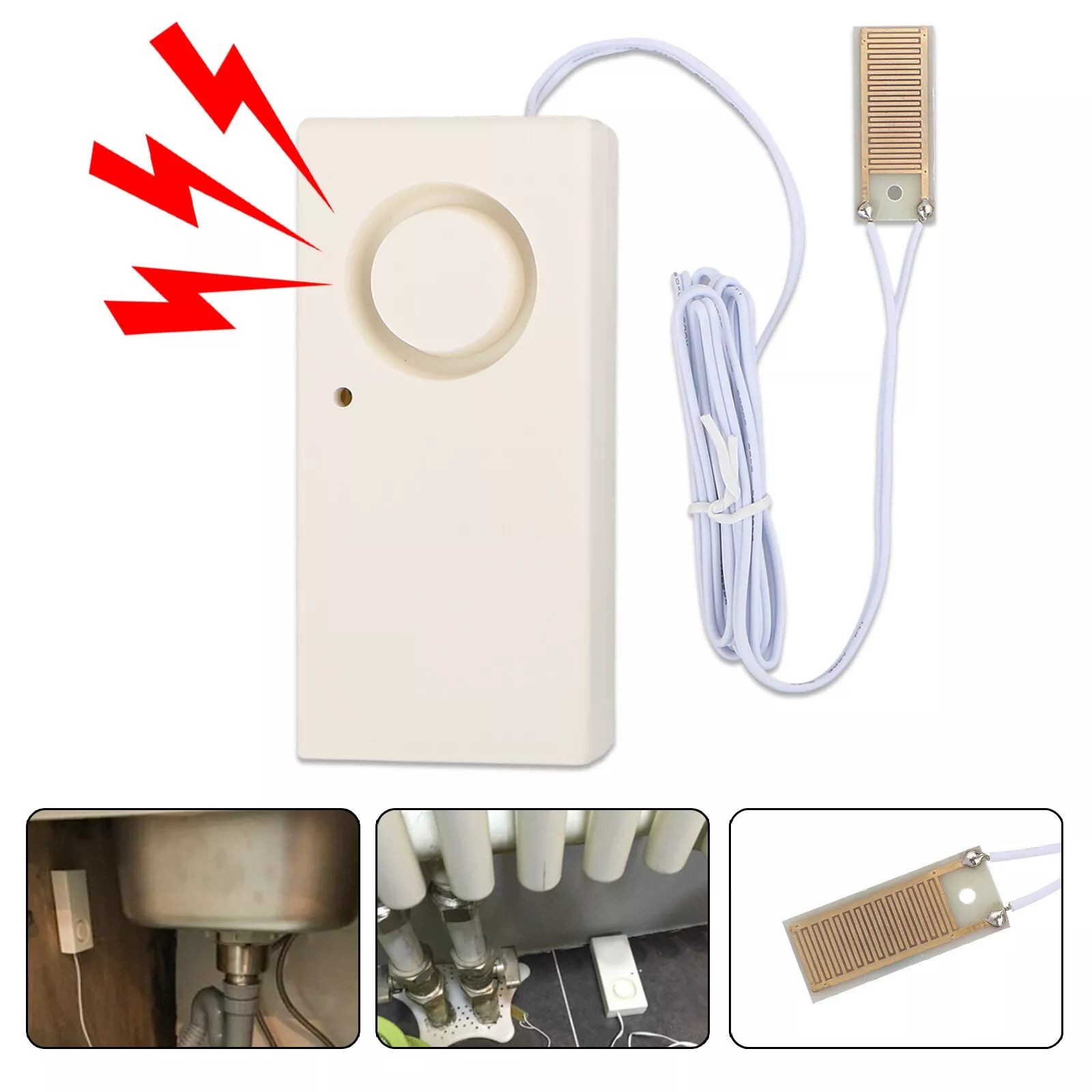 New Water Leak Alarm Flood Level Overflow Detector Sensor Home Security Alert