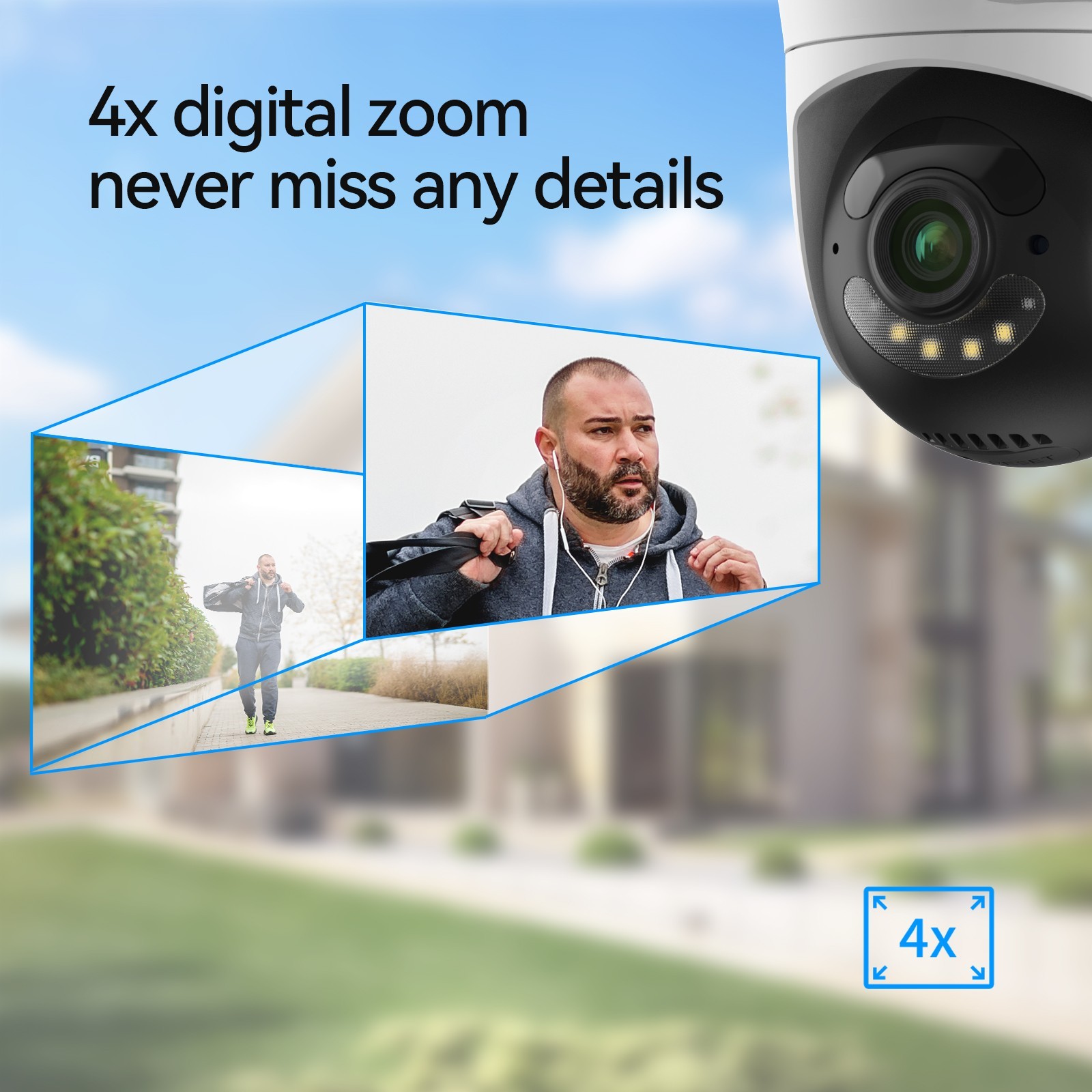 4Pack Security Camera Dual Lens Wireless WiFi PTZ Home Security Auto Tracking