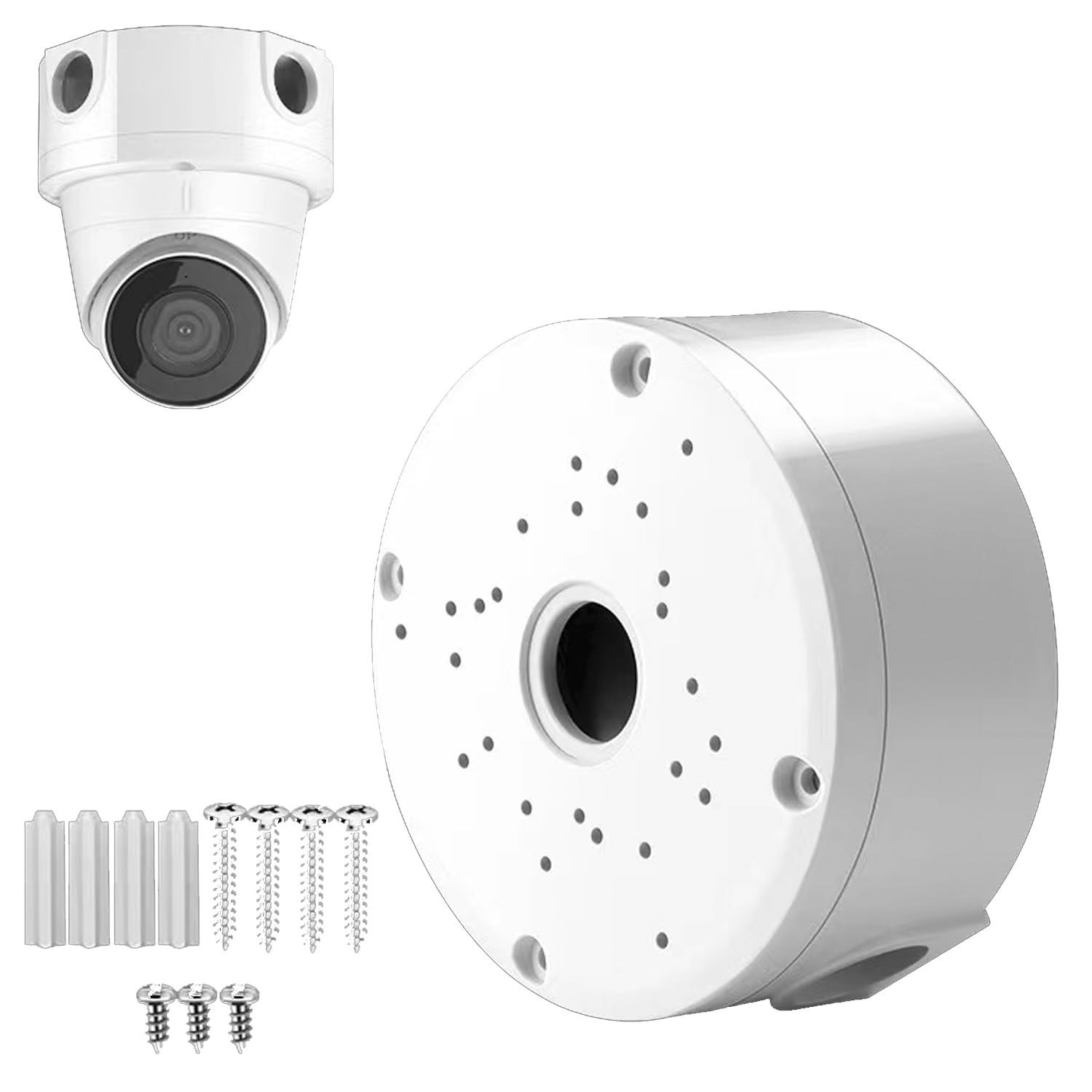 1 Pack Dome Camera Junction Box, Security Camera Bracket, ABS Plastic Mount