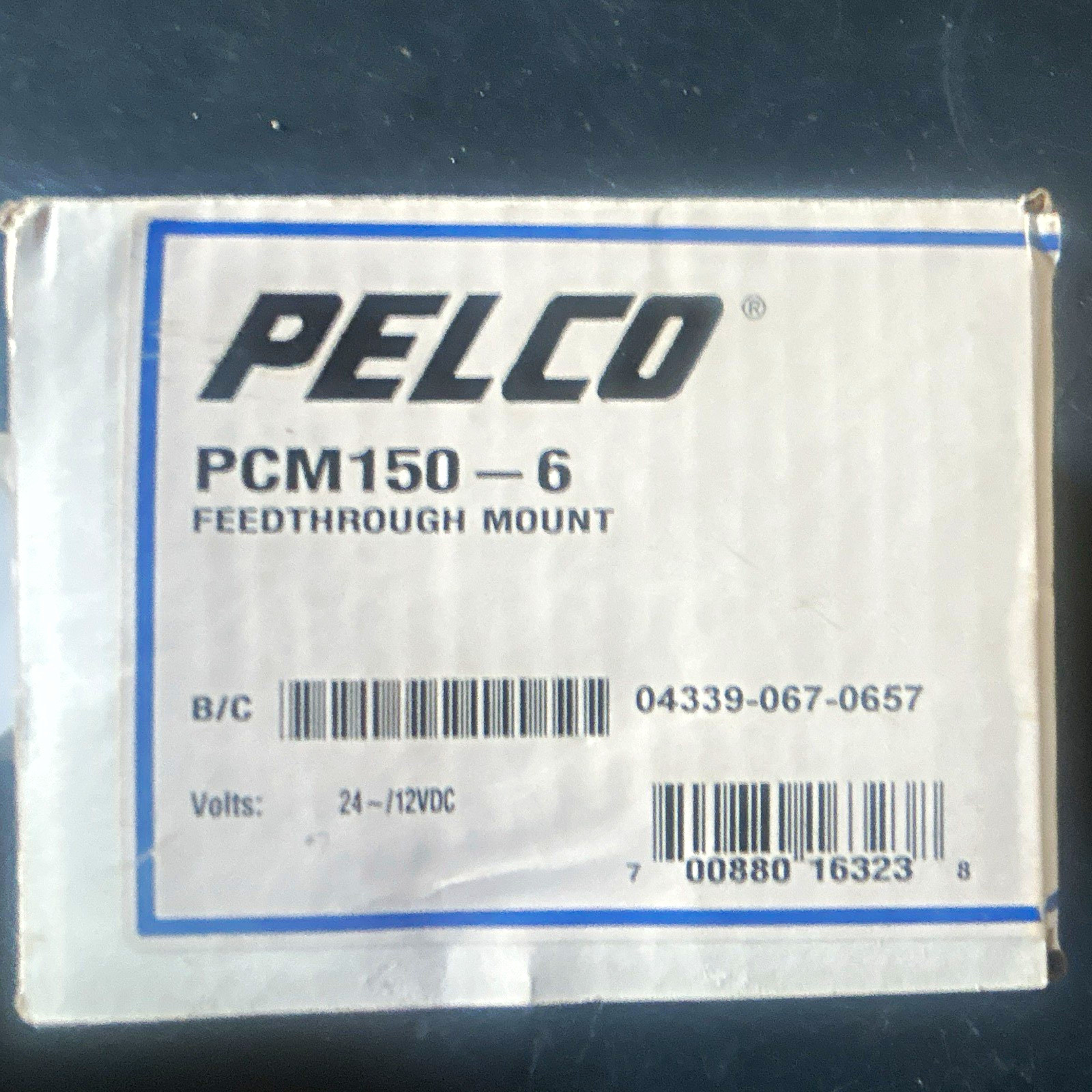 Pelco PCM150-6 Feedthrough Mount 24-120VDC MPN PCM150-6 04339-067-0657