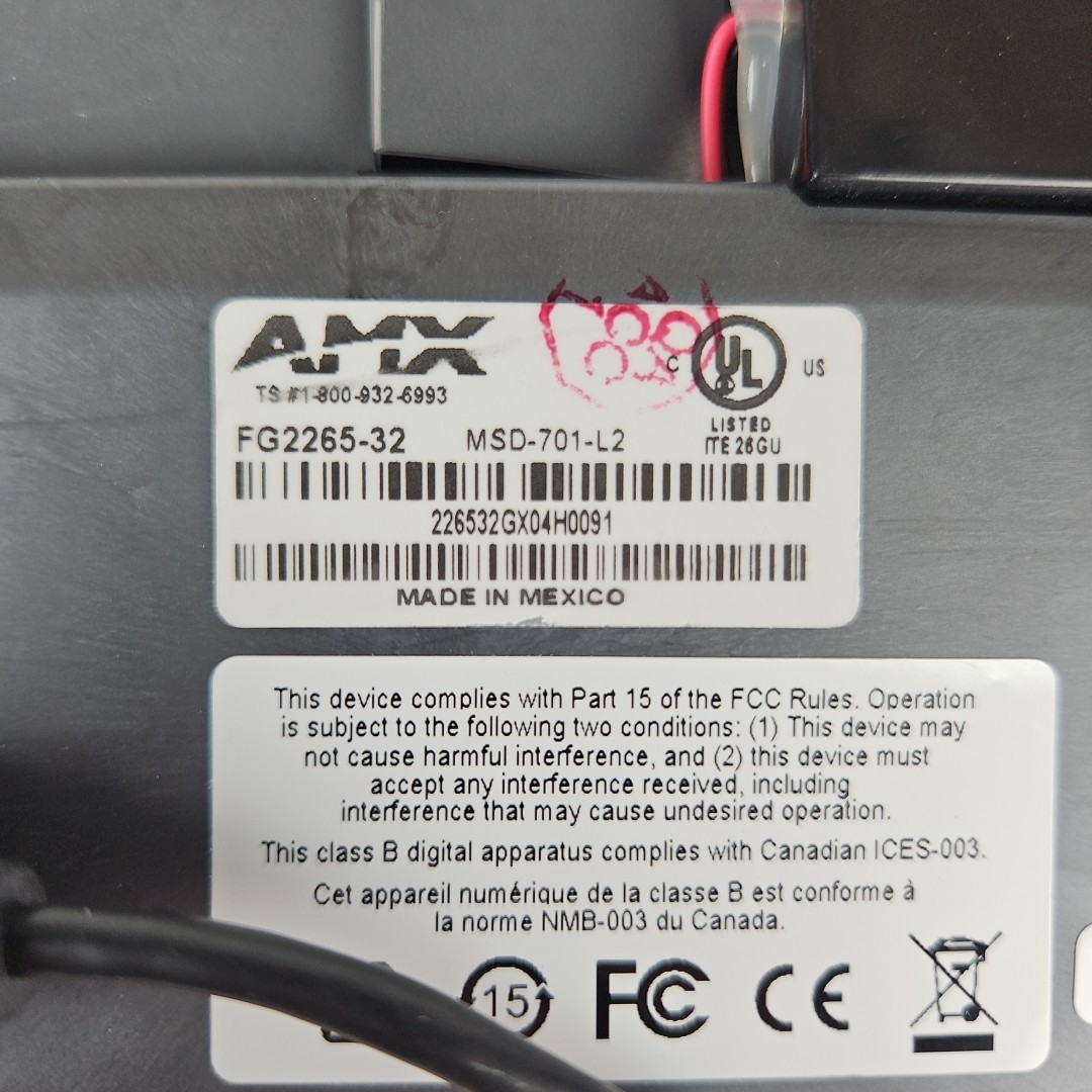 AMX FG2265-32 MSD-701-L2 Modero S Series 7 Inch Wall Mount Touch Screen Panel
