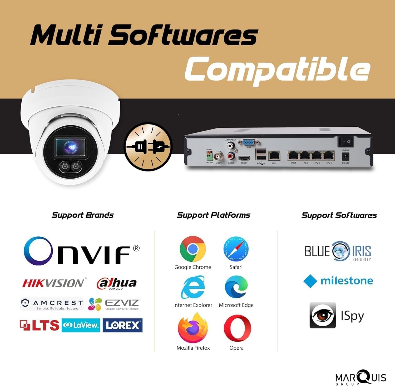ANNKE NVR Compatible 8MP IP camera PoE Outdoor Turret with Audio 2.8mm
