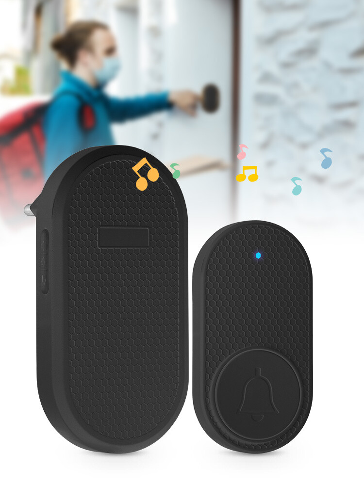 KERUI Wireless Doorbell Chimes 4 Volume Levels Receiver Long Range Remote Button