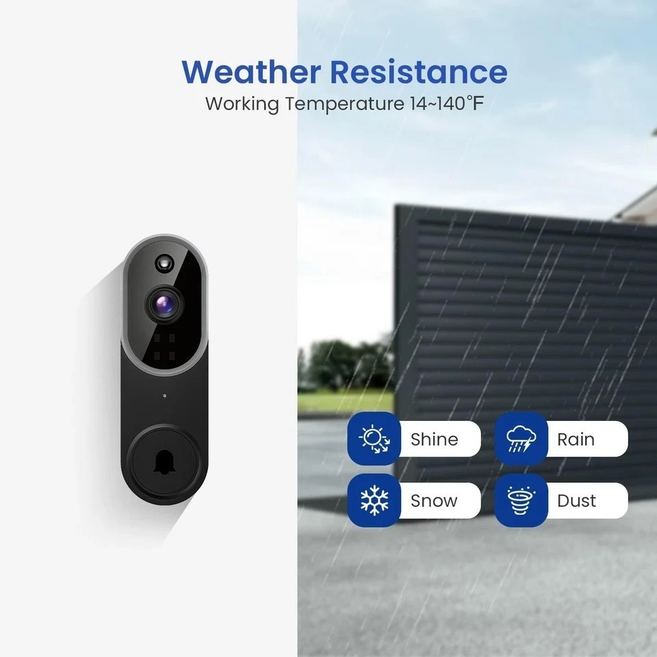 New Video Doorbell 1080p HD Camera WI-FI Night Vision Motion Detection Wireless