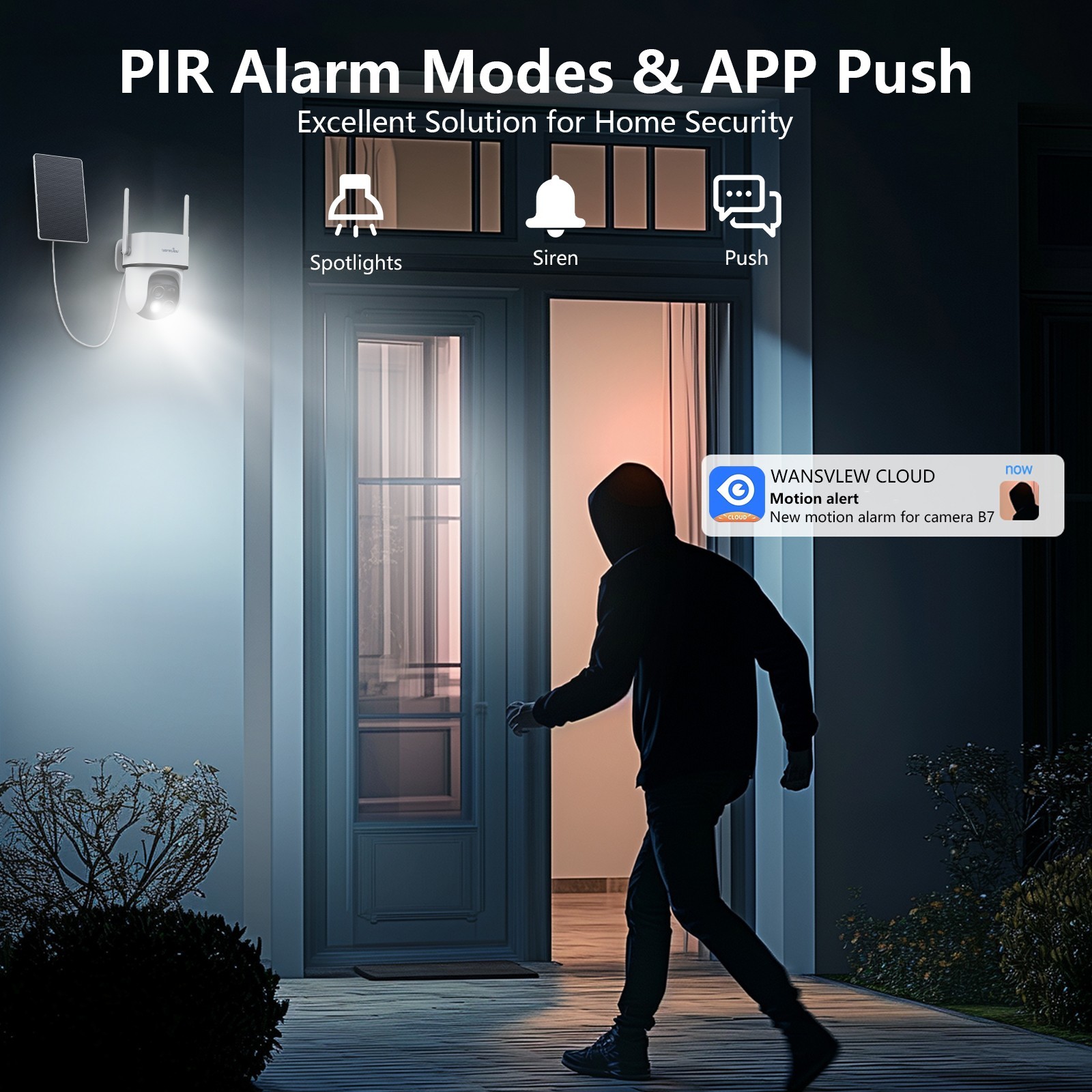 Wansview 2K 3MP Dual-Cam Solar Wireless Security Camera 360°PTZ Human Detection