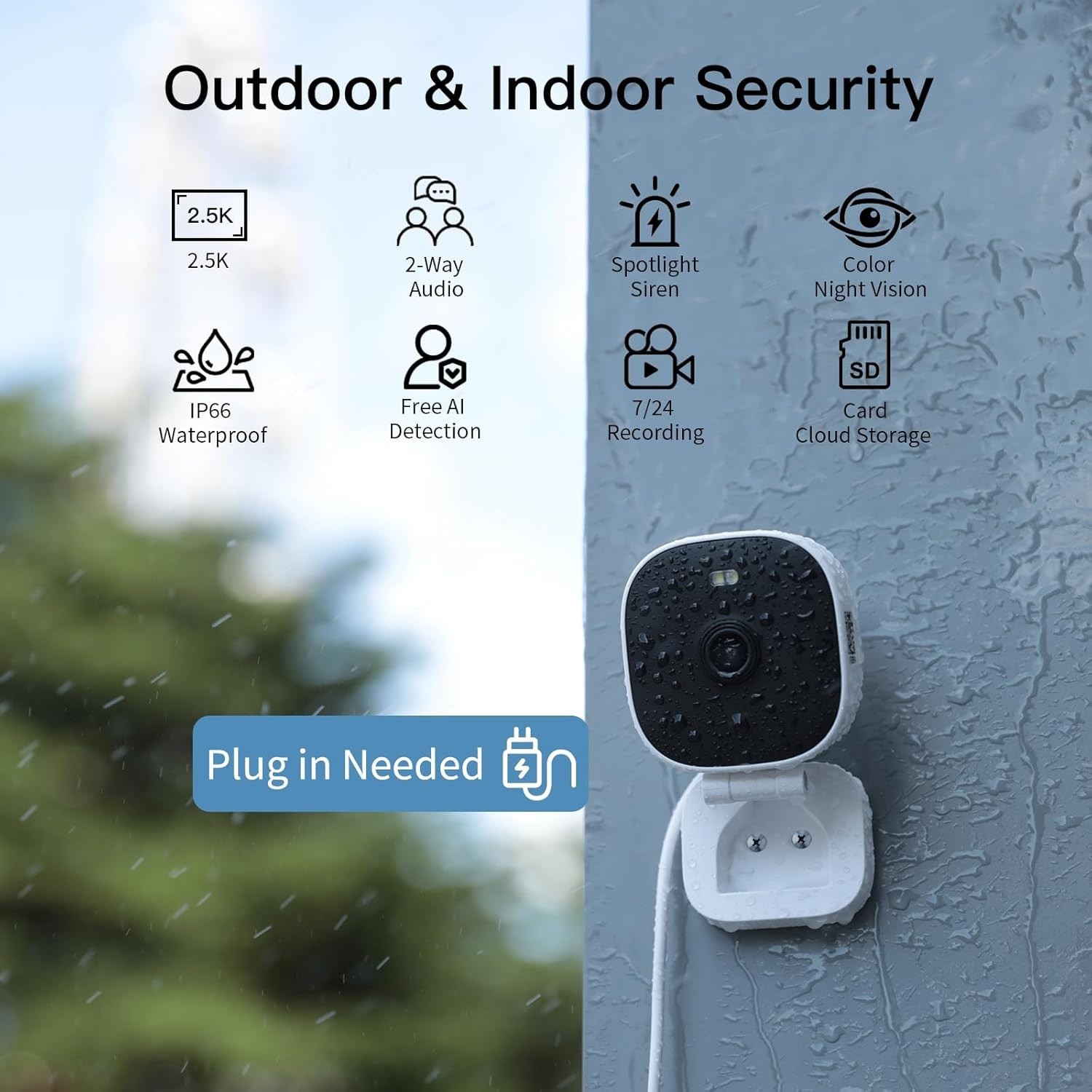 Smart Dual-Band 2.5K Security Camera with Instant Motion Alerts & Night Vision