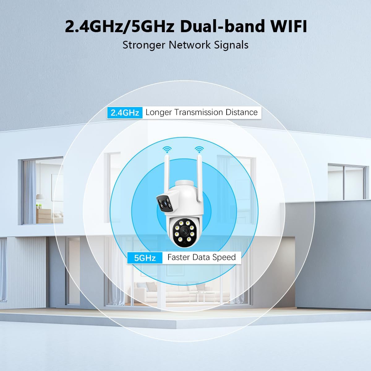 Dual Lens Wireless CCTV System Outdoor 4MP Security Camera WiFi with Hard Drive