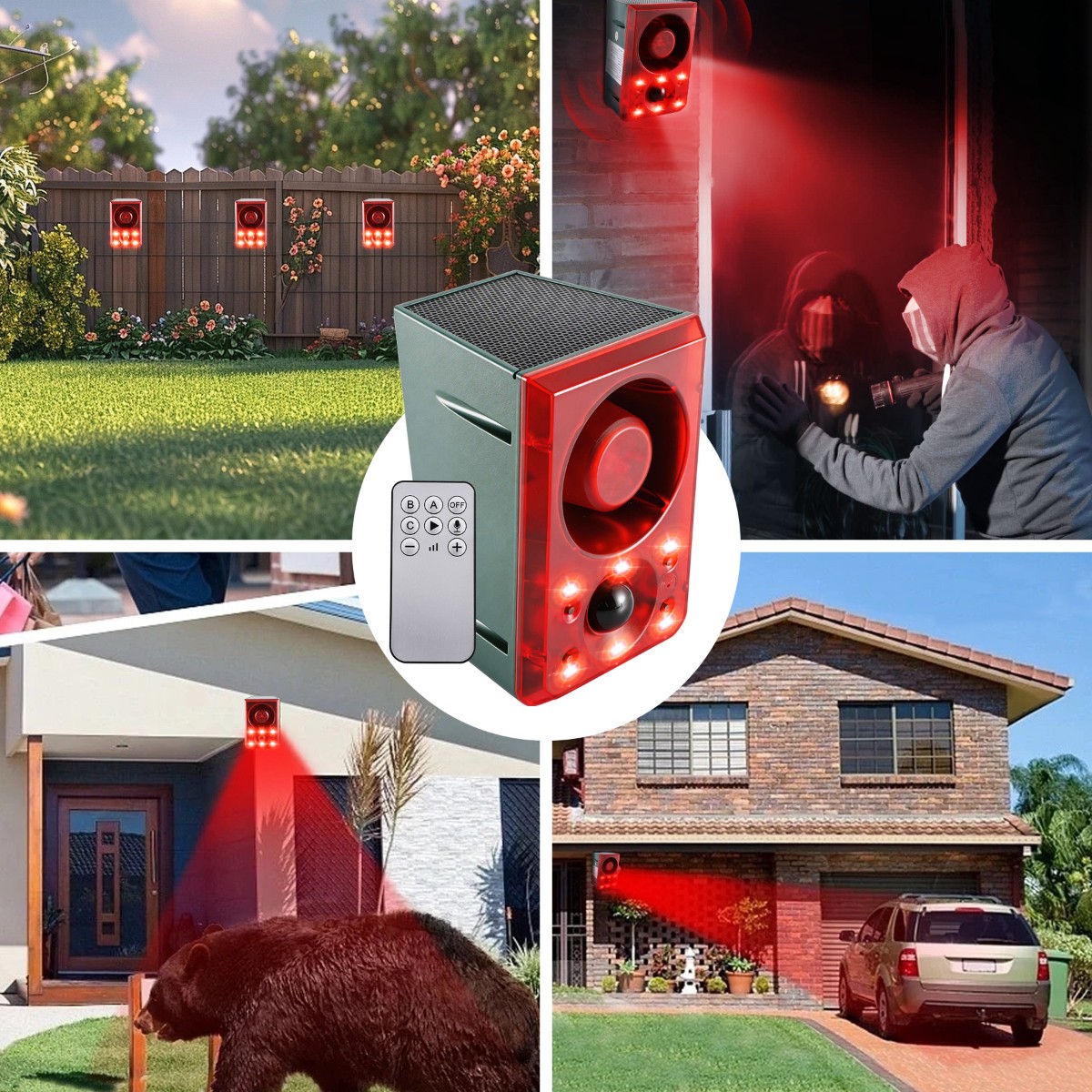 1/2/4Pack Solar Induction Alarm 130dB Motion Sensor For Outdoor Farm Security