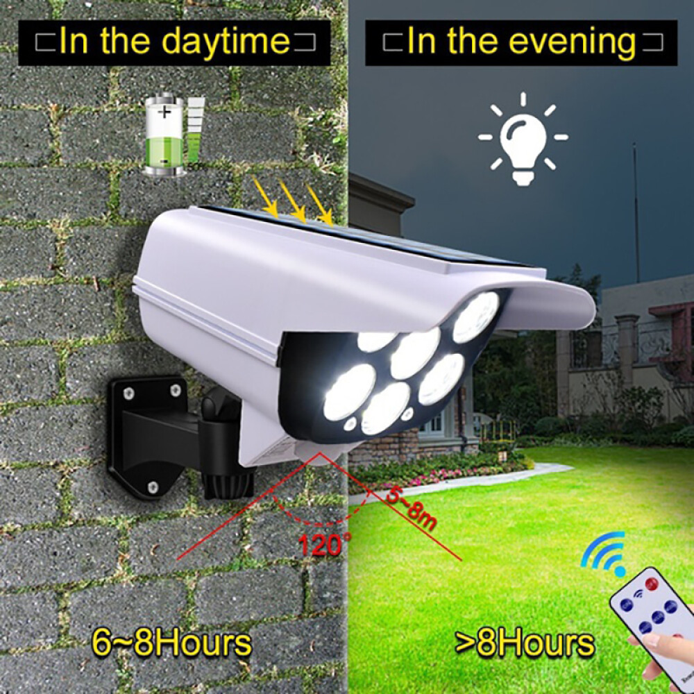 Solar Power Dummy Security Camera Fake Waterproof LED Light Surveillance Outdoor